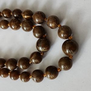 Two Strand Faux Tiger’s Eye Beaded Necklace - Warm Tones